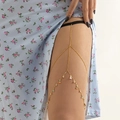 Golden stretch leg chain with colorful fruit charms and multi-layered tassels for women - 0139 Gold (Cherry Clearance)