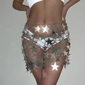 Gonna a catena per il corpo con paillettes argentate a stella e design metallico sexy - Stile Gonna (1202) / Argento