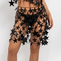 Gonna sexy con catena per il corpo a paillettes nere a stella per feste e club - Stile Gonna (1202) / Nero
