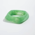 Green marble textured acrylic geometric chunky bracelet with irregular square shape - Green (2252)