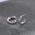 Orecchini a cerchio unici in argento con design a spine e rilievo gotico da donna - Texture Spina Argento (EH0078)