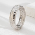 Polished silver hammered texture bangle with a secure side hinge clasp for women - Silver