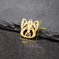 Μενταγιόν σκύλου Yorkshire Terrier από ανοξείδωτο ατσάλι 18K χρυσό, μέγεθος 17mm επί 16mm - Στυλ Γιορκσάιρ Τεριέ (551) (Μόνο μενταγιόν) / Χρυσό
