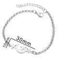 Bracciale a catena argentata con ciondoli a luna e stelle e chiusura a moschettone regolabile - Argento-Love You Moon & Back