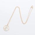 Golden wave pendant necklace in stainless steel with a fine chain and lobster clasp - Circular Hollow Wave (363) / Gold