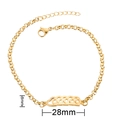 Pulsera de eslabones de acero dorado con cinco dijes de arco y cierre de mosquetón - Dorado-Cinco Nubes
