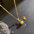 Golden brushed apple pendant necklace with 1.0cm charm and matte metallic finish - Gold Apple
