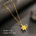 Golden snowflake pendant necklace with 41cm chain and brushed metallic finish texture - Snowflake