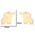 Minimalist 18K gold elephant stud earrings featuring a polished animal silhouette design - Elephant / Gold