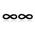 Minimalist black infinity symbol stud earrings with a sleek polished finish - Black Infinity Style