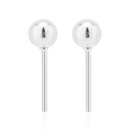 Boucles d'oreilles boules en argent poli au style minimaliste avec fini métallique brillant - Perle Ronde Argentée (Couleur Acier 013)