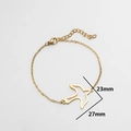 Gouden roestvrijstalen origami vogel armband met kreeftsluiting en verstelbare ketting - Zwaluw Stijl / Goud