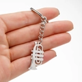 Handheld silver polished stainless steel trumpet keychain accessory for music lovers - Trumpet Style (059)