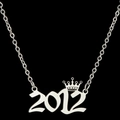 Zilveren roestvrijstalen ketting met kroonhanger en het jaartal 2012 - Zilver (2012)
