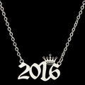Zilveren 2016 kroon ketting van roestvrij staal met een gepolijste metalen afwerking - Zilver (2016)