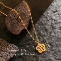 Gold-tone camellia flower pendant necklace on twisted chain featuring adjustable 40.5cm length - Rose Flower Necklace