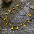 Goldenes Kleeblatt Armband mit Größenangaben 20,7 cm Länge und 3,7 g Gewicht Info - Gold Kleeblatt Fußkettchen