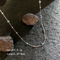 Ketting met blauwe boze oog kralen in zilver, verstelbare ketting 47+6cm en 4.7g gewicht - Zilver - Boze Oog Kralen Ketting