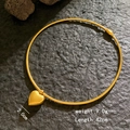 Gold heart pendant necklace with snake chain and dimensions info for women - Magnetic Heart / Gold