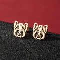 Minimalistische gouden Yorkshire Terrier oorknopjes voor dames met holle hondenvormen - Yorkie Vorm (745) / Roségoud