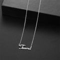 Collier signe zodiaque Taureau argenté avec pendentif écriture cursive sur chaîne fine - Taureau Acier