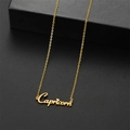 Collier zodiaque Capricorne en acier inoxydable doré avec un pendentif script - Capricorne Or