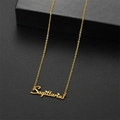 Pendentif Sagittaire doré en écriture cursive sur chaîne en acier - Sagittaire Or