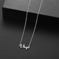 Collier pendentif Vierge en acier inoxydable argenté poli avec chaîne à maillons fins - Vierge Acier