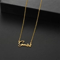 Collier signe Gémeaux doré avec détail de cœur délicat sur l'écriture calligraphiée - Gémeaux Or