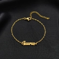 18K gold plated stainless steel Taurus zodiac pendant chain bracelet for women - Taurus / Gold