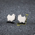 Orecchini a perno con silhouette di cane in acciaio inossidabile argento, 10x9mm - Forma Cane (484) / Color Acciaio