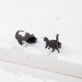 Orecchini a perno in acciaio inossidabile nero opaco con sagoma di gatto carino - Forma Gato (483) / Nero