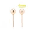 Minimalist 4mm rose gold spherical ball stud earrings in polished stainless steel - 4mm / Gold
