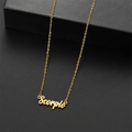 Collar de signo Escorpio bañado en oro de 18K con colgante de letra en estuche negro - Escorpio / Dorado