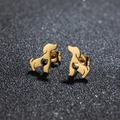 Orecchini a perno dorati in acciaio inossidabile a forma di cucciolo di bassotto - Forma Cane (480) / Oro