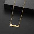 Collar con colgante de Capricornio bañado en oro de 18 quilates con cadena fina para mujer - Capricornio / Dorado