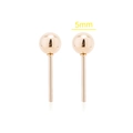 Minimalist 5mm rose gold ball stud earrings with smooth mirror finish for women - 5mm / Gold