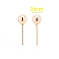 Minimalist 6mm rose gold ball stud earrings made of polished stainless steel - 6mm / Gold