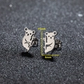 Orecchini a perno a forma di koala in acciaio inossidabile da 11 mm per 6 mm - Forma Koala (479) / Color Acciaio