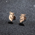 Incantevoli orecchini a lobo a forma di koala in acciaio inossidabile oro rosa lucido - Forma Koala (479) / Oro rosa