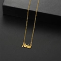 Collar de acero inoxidable dorado de 18K con colgante del signo zodiacal Aries - Aries / Dorado
