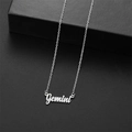 Collar minimalista con colgante del signo Géminis en plata con cadena fina - Géminis / Plateado