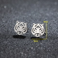 Orecchini a perno a forma di tigre in acciaio inossidabile argento da 9 mm - Forma Tigre (476) / Color Acciaio