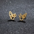 Orecchini a perno a forma di scoiattolo dorato in acciaio inossidabile stile origami - Forma Scoiattolo (475) / Oro