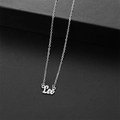 Collar minimalista con colgante de signo Leo en acero inoxidable pulido plateado - Leo / Plateado