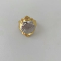 Anello a conchiglia bicolore in oro 18k e argento con texture radiali fini - Trama di Conchiglia-Oro+Bianco