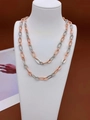 Two-tone link chain necklace in rose gold and silver finish for DIY jewelry designs - Two-Tone Gold Chain