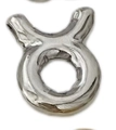 Ciondolo segno zodiacale Toro in metallo argento per creazione gioielli DIY - Toro-Argento