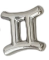 Polished silver Gemini zodiac charm pendant for DIY bracelets and jewelry making - Gemini-Silver