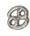 Polished silver Cancer zodiac sign pendant charm for DIY jewelry and bracelets - Cancer-Silver